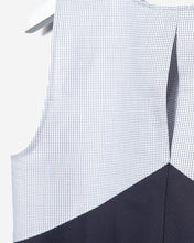Sleeveless - Charcoal Blue Birdseye Check
